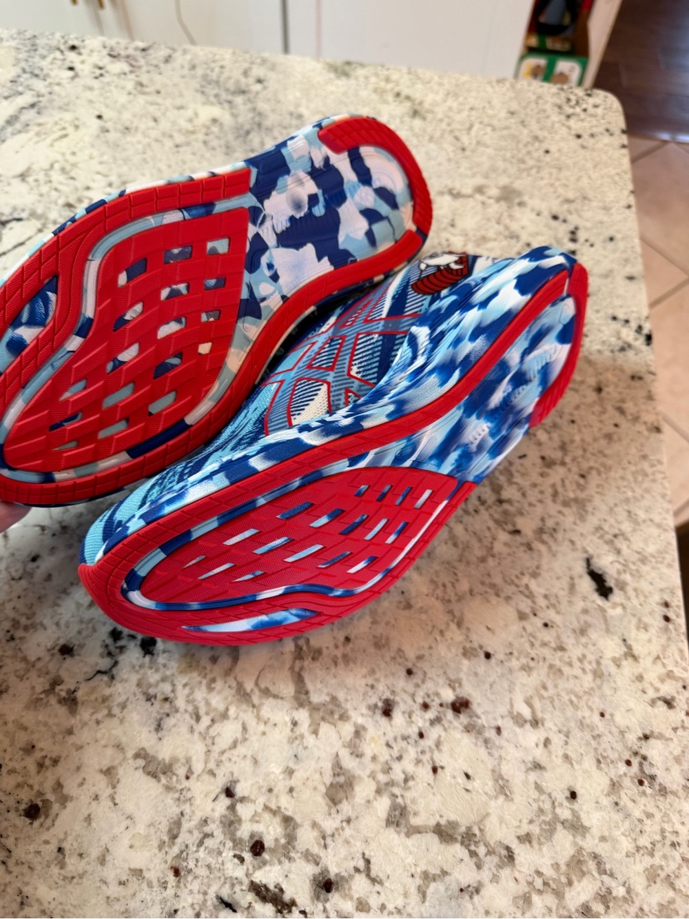 Asics Women's Blue Light Blue Red Athletic Running Shoes - Picture 5 of 8